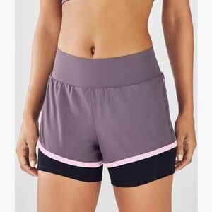 Kate Hudson Fabletics Women's Olesia lavender Workout Short with pockets